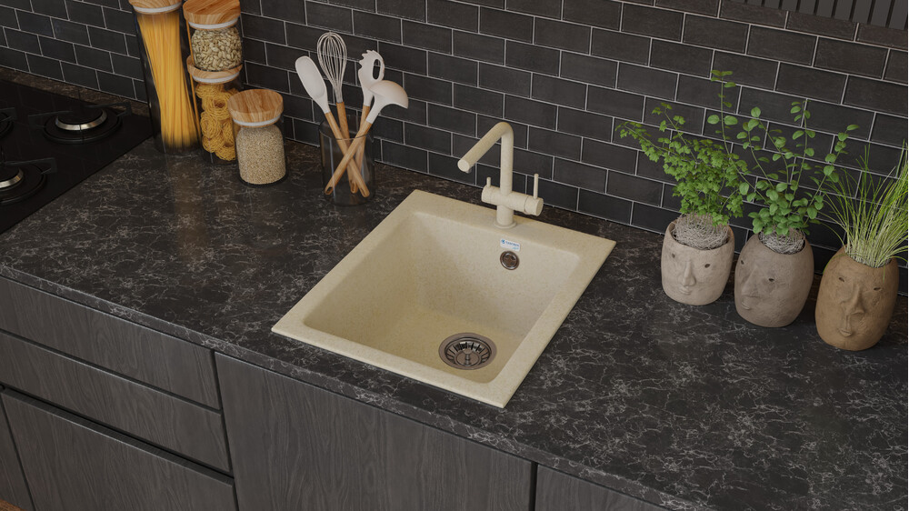 Мойка SANTREK AQUA PRO BOXY SA-B505 1 чаша 427*505 мм (песок-302) (+сифон)