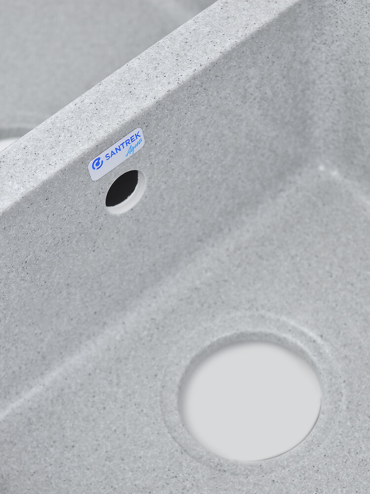 Мойка SANTREK AQUA PRO BOXY SA-B780K 2 чаши 780*510 мм (серый-310) (без сифона)