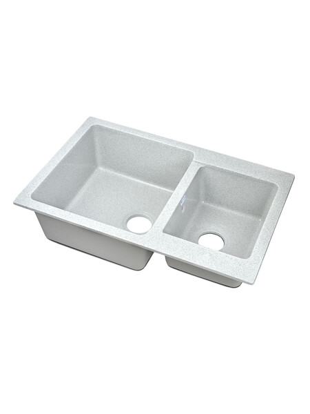 Мойка SANTREK AQUA PRO BOXY SA-B780K 2 чаши 780*510 мм (серый-310) (без сифона)
