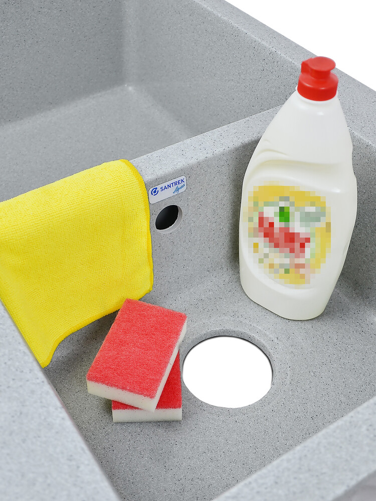 Мойка SANTREK AQUA PRO BOXY SA-B780K 2 чаши 780*510 мм (серый-310) (без сифона)