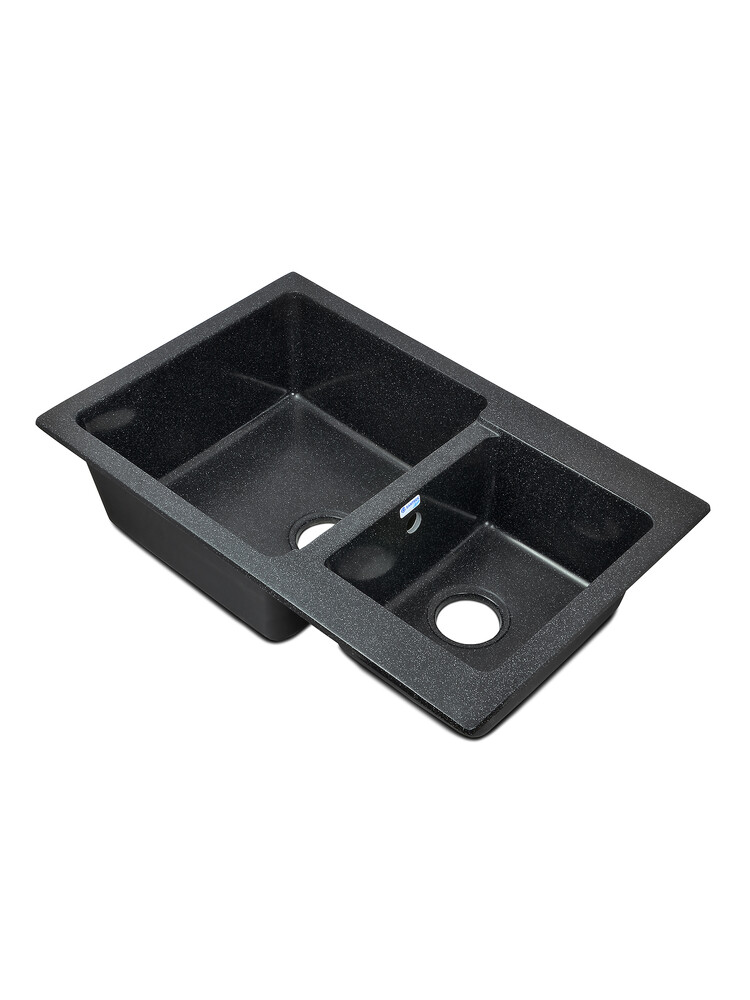 Мойка SANTREK AQUA PRO BOXY SA-B780K 2 чаши 780*510 мм (черный-308) (без сифона)