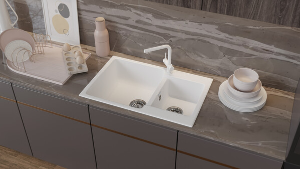 Мойка SANTREK AQUA PRO BOXY SA-B780K 2 чаши 780*510 мм (иней-321) (без сифона)