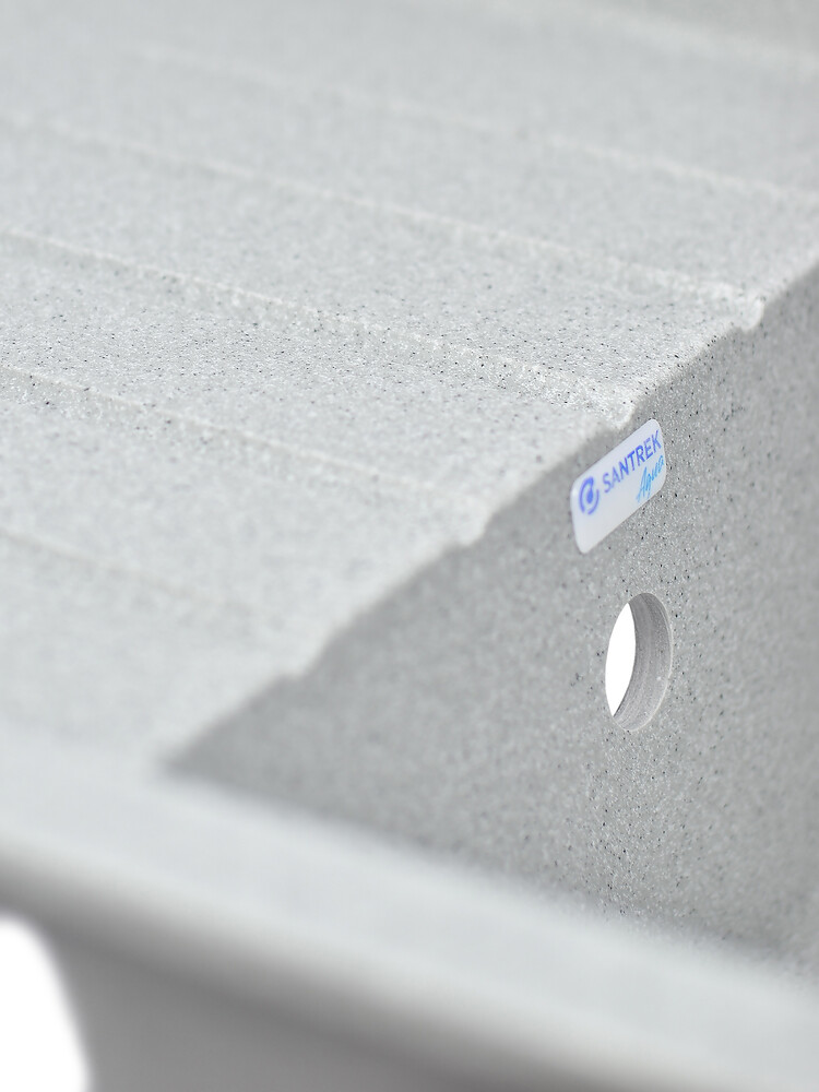 Мойка SANTREK AQUA PRO BOXY SA-B760L чаша+крыло 760*500 мм (серый-310) (+сифон)