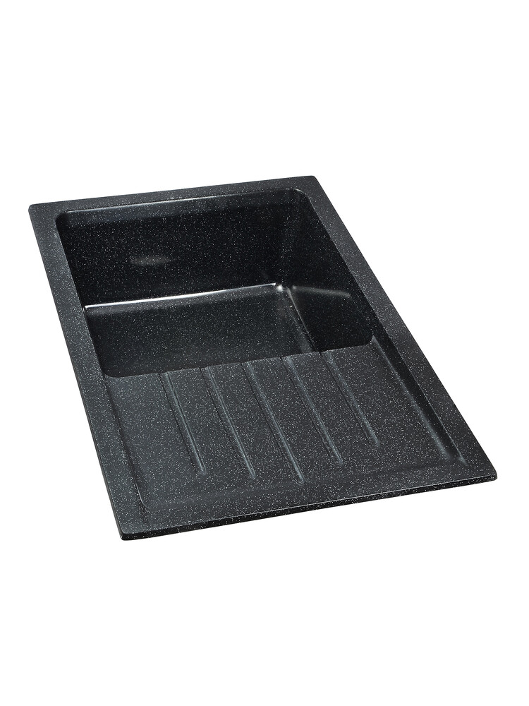 Мойка SANTREK AQUA PRO BOXY SA-B760L чаша+крыло 760*500 мм (черный-308) (+сифон)