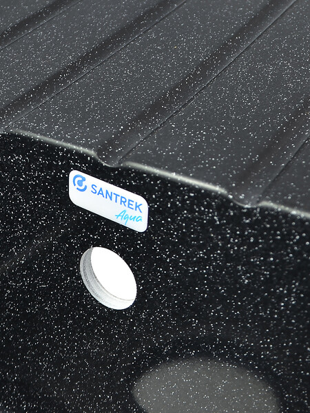 Мойка SANTREK AQUA PRO BOXY SA-B760L чаша+крыло 760*500 мм (черный-308) (+сифон)