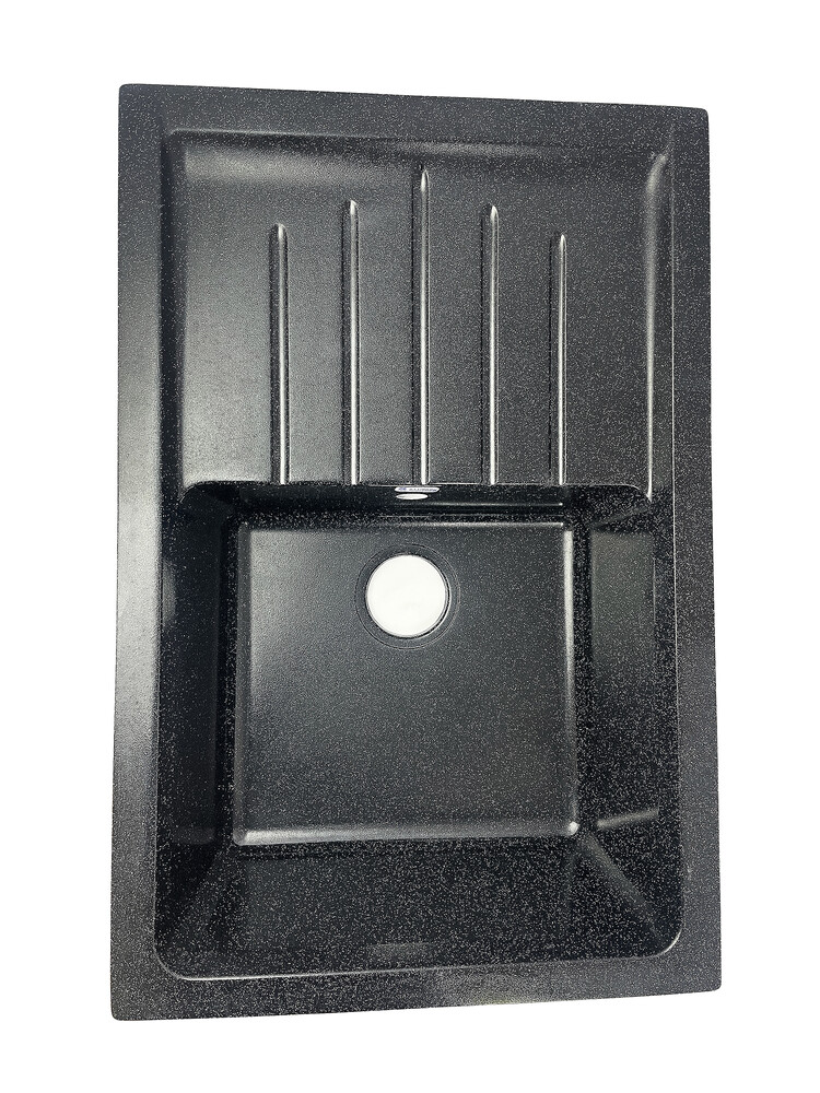 Мойка SANTREK AQUA PRO BOXY SA-B760L чаша+крыло 760*500 мм (черный-308) (+сифон)