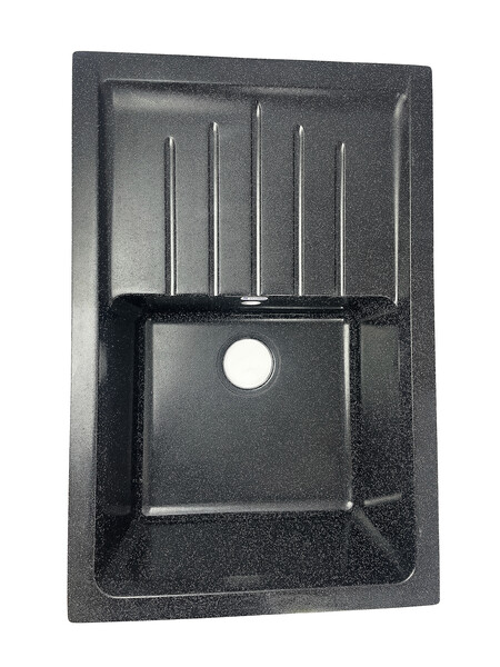 Мойка SANTREK AQUA PRO BOXY SA-B760L чаша+крыло 760*500 мм (черный-308) (+сифон)