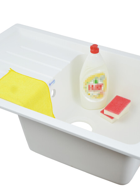 Мойка SANTREK AQUA PRO BOXY SA-B760L чаша+крыло 760*500 мм (иней-321) (+сифон)