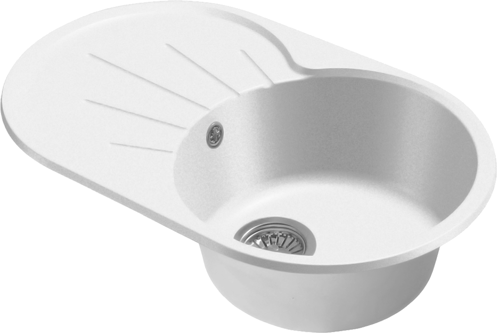 Мойка SANTREK AQUA PRO ROUND SA-R750L чаша + крыло 750*460 мм (иней-321) (+сифон)