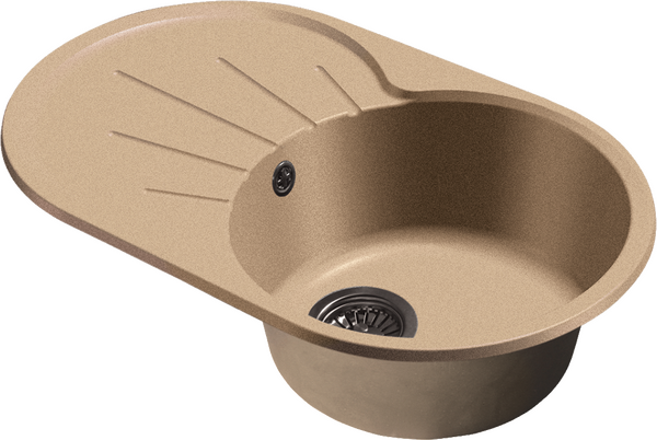 Мойка SANTREK AQUA PRO ROUND SA-R750L чаша + крыло 750*460 мм (песок-302) (+сифон)