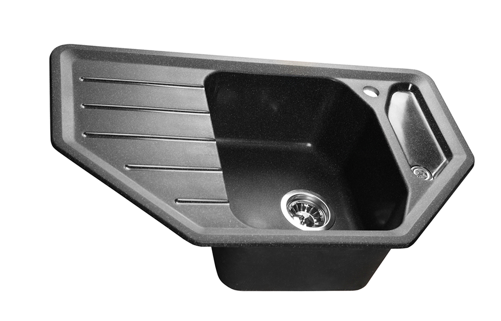 Мойка SANTREK AQUA PRO ANGLE SA-A800 угловая 790*490 мм (черый-308) (+сифон)