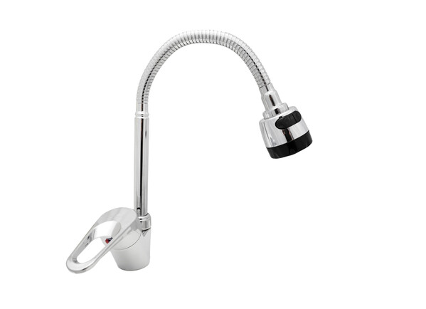 Смеситель Кухня DIABLO шар. d-35 гибкий металлич. излив, на шпильке (1285) DIY   