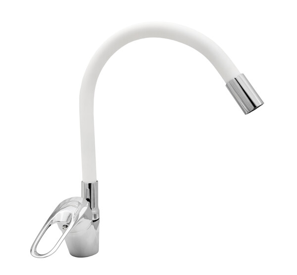 Смеситель Кухня DIABLO 1250-H-249-1 шар. d35 гибкий излив (белый)