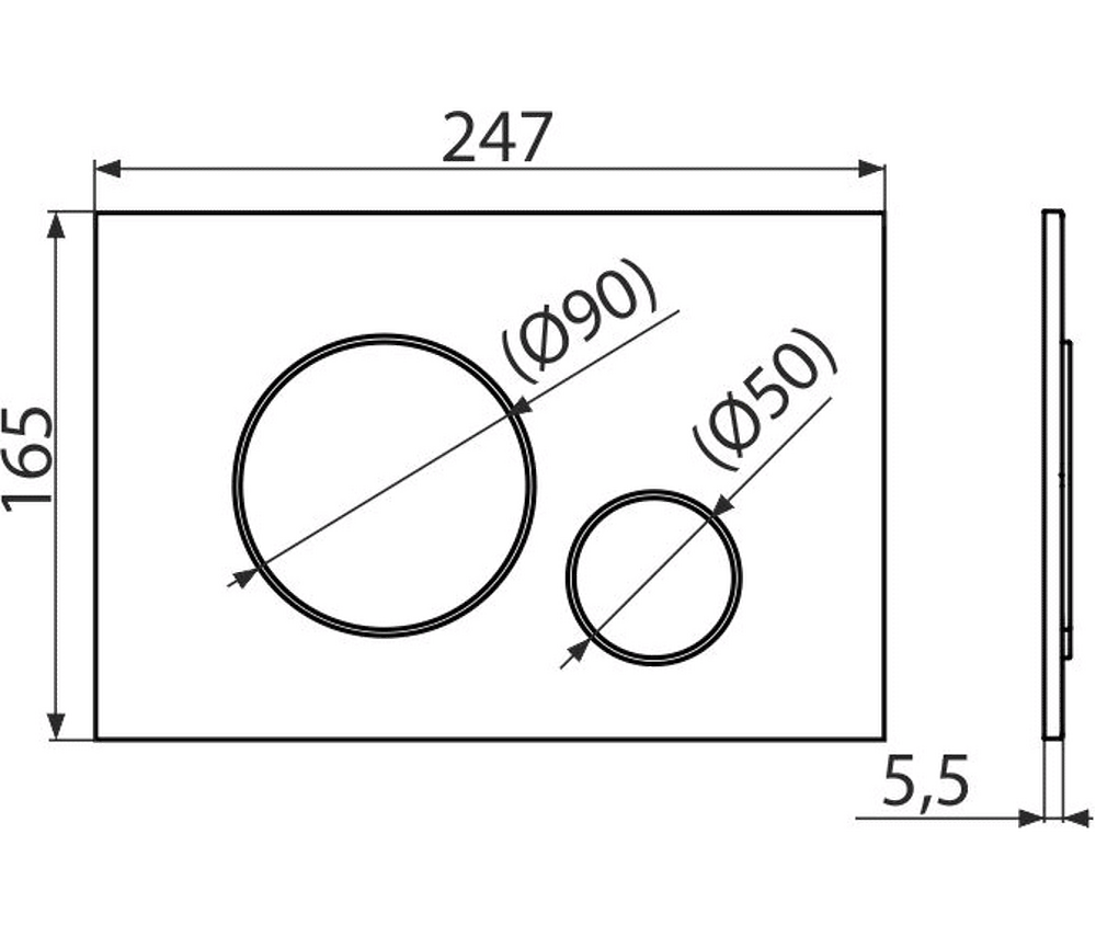 КЛАВИША ДЛЯ ИНСТАЛЛЯЦИИ AlcaPlast М678 (черный-мат)