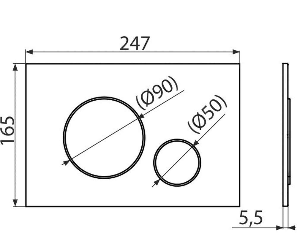 КЛАВИША ДЛЯ ИНСТАЛЛЯЦИИ AlcaPlast М672 (хром-мат) 