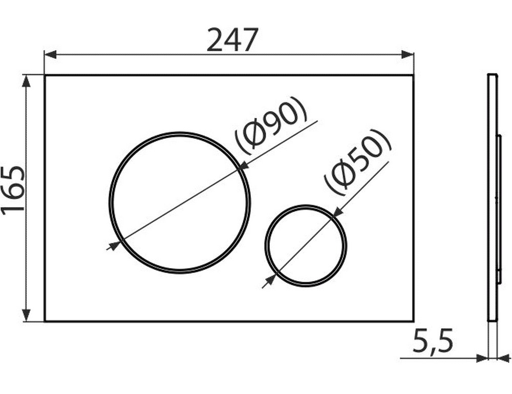 КЛАВИША ДЛЯ ИНСТАЛЛЯЦИИ AlcaPlast M671(хром-глянец) 
