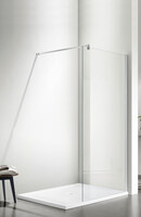 Душевое ограждение SANTREK AQUA Тour - SG-1400-С-Chrome 1400*1950 стекло Прозр 6мм, профиль Хром  (штанга в комплекте)