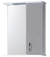 Зеркало-шкаф SANTREK HOME "Мальта-60" (Серый МАТОВЫЙ) с подсветкой Правый 600х725х180