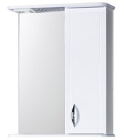 Зеркало-шкаф SANTREK HOME "Мальта-60" (Белый МАТОВЫЙ) с подсветкой Правый 600х725х180