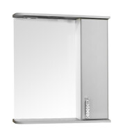 Зеркало-шкаф SANTREK HOME "Марта-60" (Серый МАТОВЫЙ) с подсветкой Правый 600*725*180