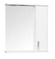 Зеркало-шкаф SANTREK HOME "Марта-60" (Белый МАТОВЫЙ) с подсветкой Правый 600*725*180