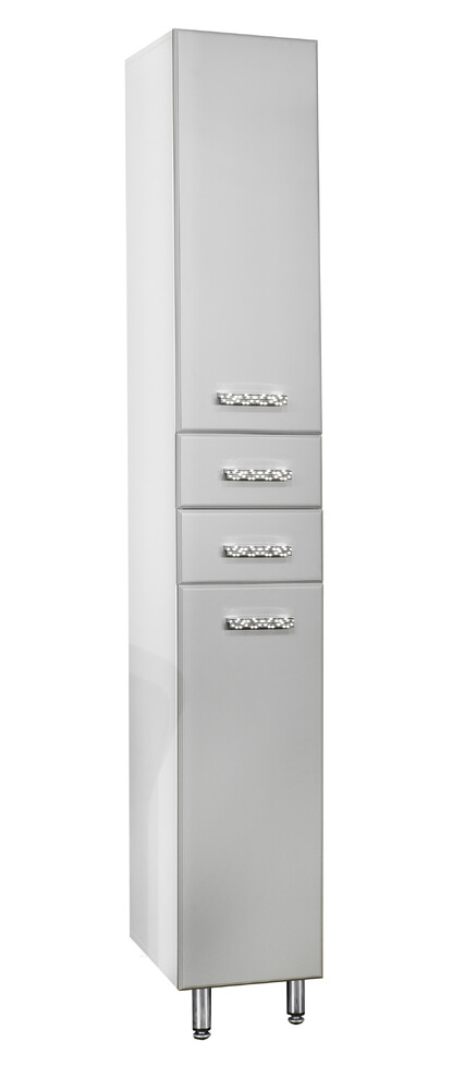 Пенал SANTREK HOME "Марта-30" (Серый МАТОВЫЙ) 2 двери 2 ящика Правый 300х1900х350