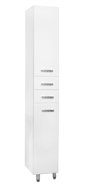 Пенал SANTREK HOME "Марта-30" (Белый МАТОВЫЙ) 2 двери 2 ящика Правый 300х1900х350