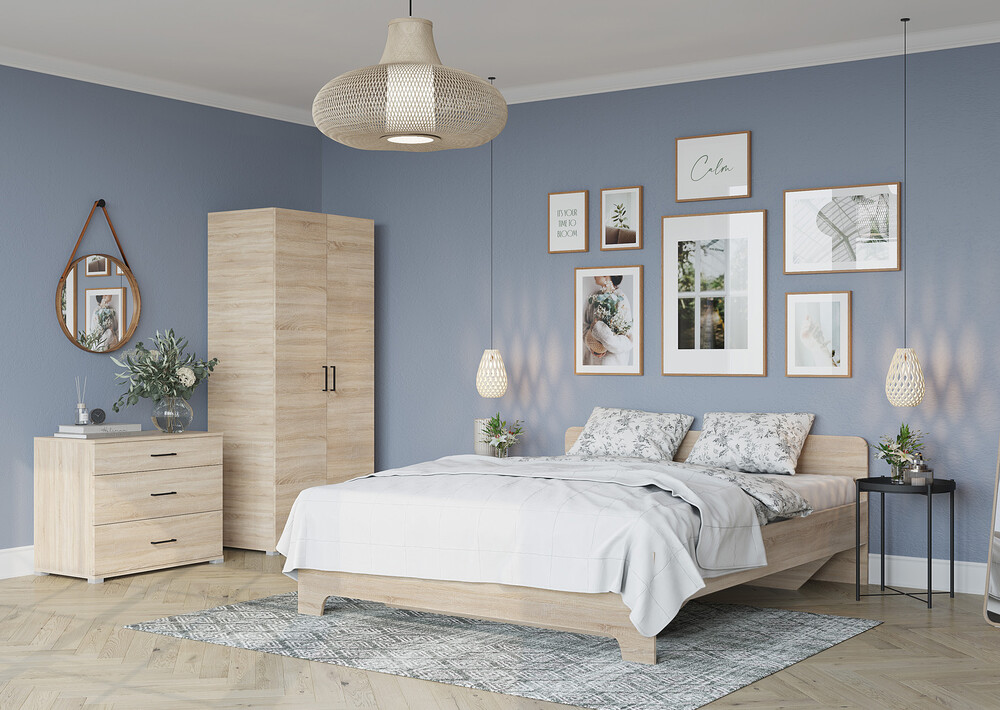 Victor Кровать 1,6м сонома (2 места)