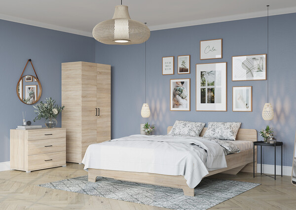 Victor Кровать 1,6м сонома (2 места)