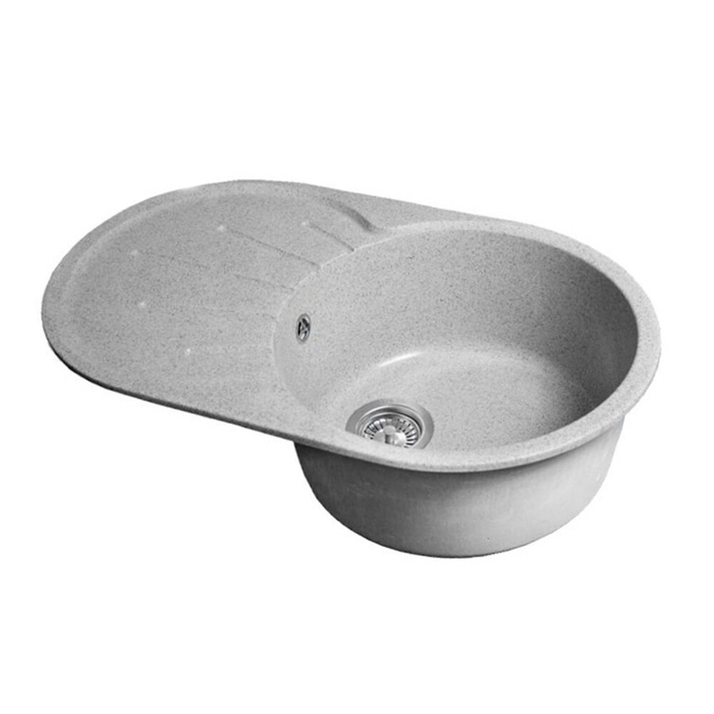 Мойка SANTREK AQUA PRO ROUND SA-R750L чаша + крыло 750*460 мм (серый-310) (+сифон)