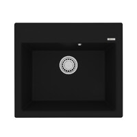 Мойка 9910013 HANKA 570 кухонная из кварцгранита, АНТРАЦИТ 570*500 прямоугольная 1 чаша (крепеж, сливная арматура с переливом) LEMARK