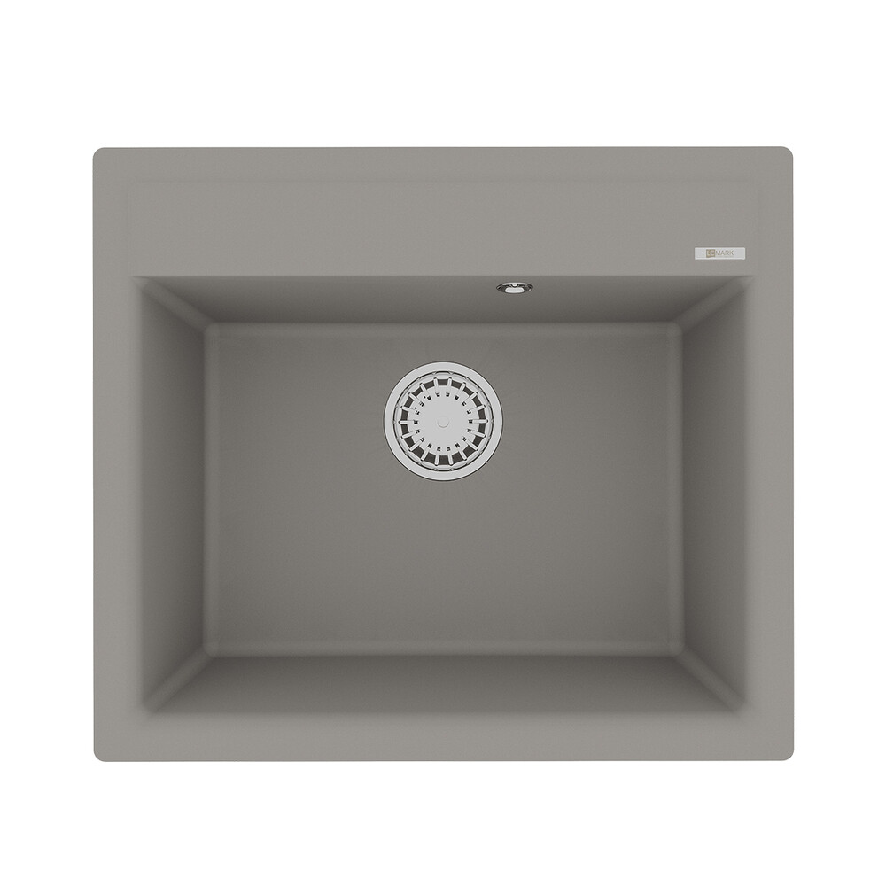 Мойка 9910015 HANKA 570 кухонная из кварцгранита, ГРЕЙ 570*500 прямоугольная 1 чаша (крепеж, сливная арматура с переливом) LEMARK