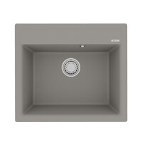 Мойка 9910015 HANKA 570 кухонная из кварцгранита, ГРЕЙ 570*500 прямоугольная 1 чаша (крепеж, сливная арматура с переливом) LEMARK