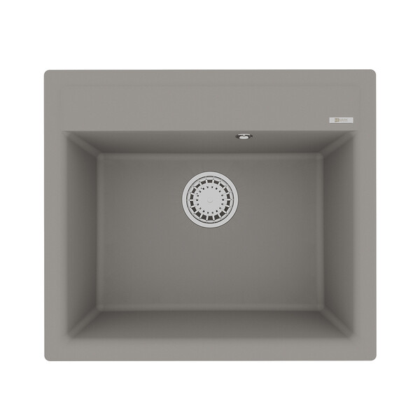 Мойка 9910015 HANKA 570 кухонная из кварцгранита, ГРЕЙ 570*500 прямоугольная 1 чаша (крепеж, сливная арматура с переливом) LEMARK