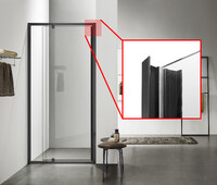 Душевое ограждение SANTREK AQUA Time- DF-DP-1100-C-Matt Black 1100*1950 Прямое стекло Прозр 6 мм, профиль Черный