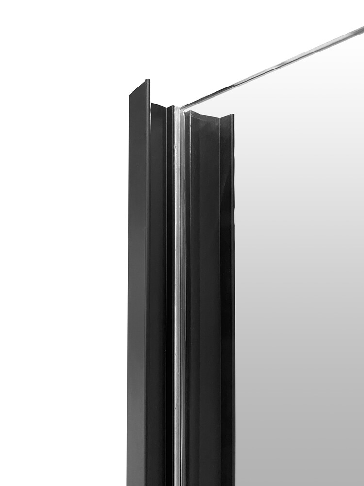 Душевое ограждение SANTREK AQUA Time- DF-DP-1200-C-Matt Black 1200*1950 Прямое стекло Прозр 6 мм, профиль Черный