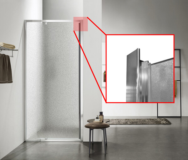 Душевое ограждение SANTREK AQUA Time- DF-DP-900-G-Chrome 900*1950 Прямое стекло Грейп 6 мм, профиль Хром