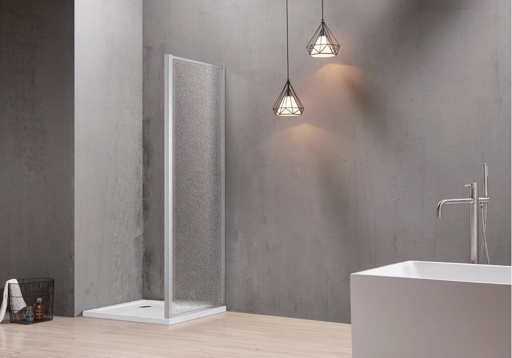 Боковая часть душ. ограждения SANTREK AQUA Time- SP-800-G-Chrome 800*1950 стекло Грейп 6мм, профиль Хром