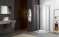Душевое ограждение SANTREK AQUA Time- PNT-900-C- Chrome 900*900*1950 стекло Прозр 6мм, профиль Хром