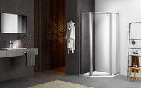 Душевое ограждение SANTREK AQUA Time- PNT-1000-C- Chrome 1000*1000*1950 стекло Прозр 6мм, профиль Хром