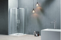 Душевое ограждение SANTREK AQUA Time-R-1000-C-Chrome 1000*1000*1950 Радиус стекло Прозр 6мм, профиль Хром