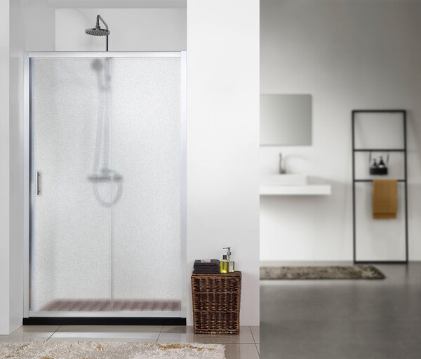 Душевое ограждение SANTREK AQUA Time- DF-1200-G-Chrome 1200*1950 Прямое стекло Грейп 6 мм, профиль Хром