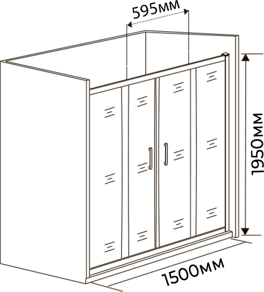 Душевое ограждение SANTREK AQUA Time- DF-1500-G-Chrome 1500*1950 Прямое стекло Грейп 6 мм, профиль Хром