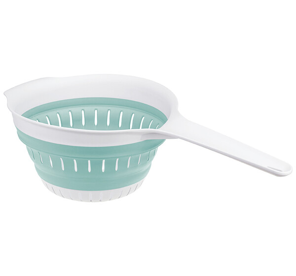 Дуршлаг ФЛЕКС складной с ручкой  Морская волна ("М-пластика") (М 1127)