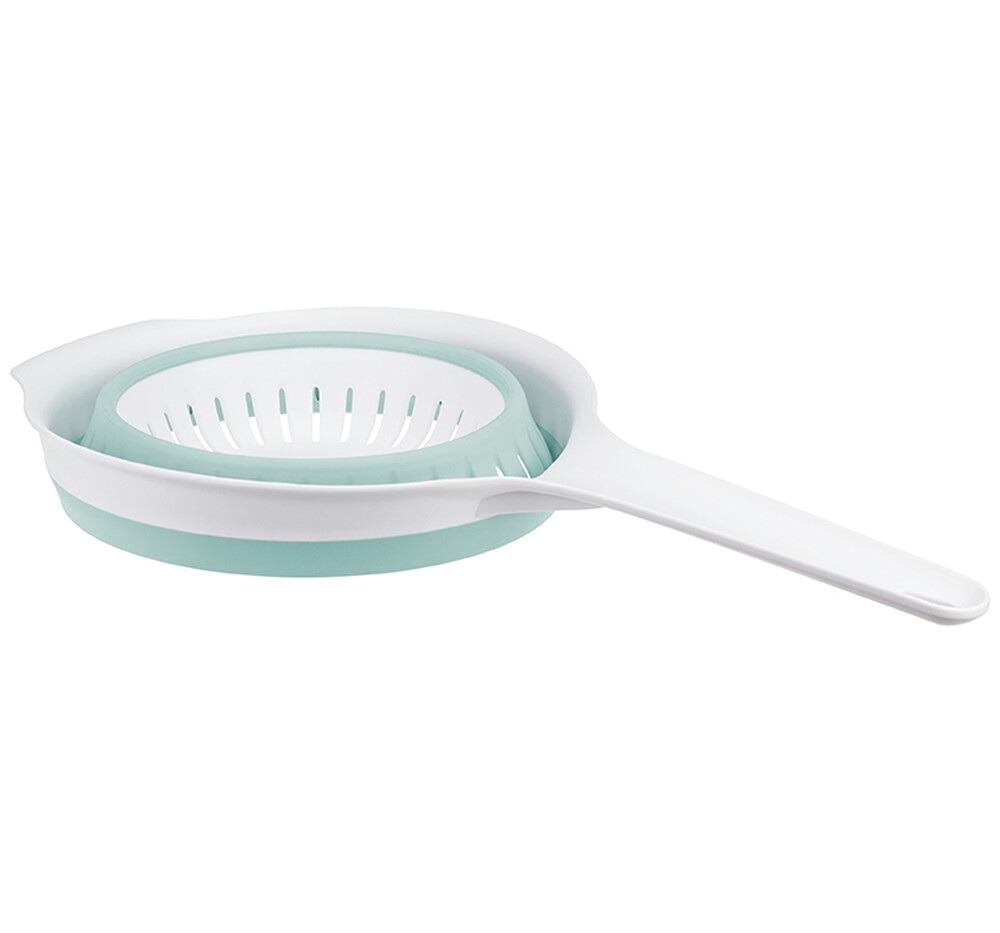 Дуршлаг ФЛЕКС складной с ручкой  Морская волна ("М-пластика") (М 1127)