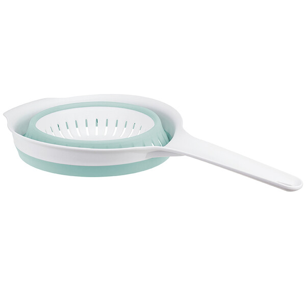 Дуршлаг ФЛЕКС складной с ручкой  Морская волна ("М-пластика") (М 1127)