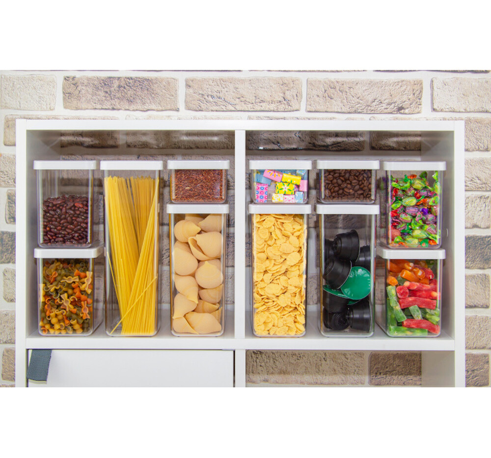 Емкость для сыпучих продуктов СТЕП 1,9 л 10*10*28см Белый ("М-пластика") (М 1294)