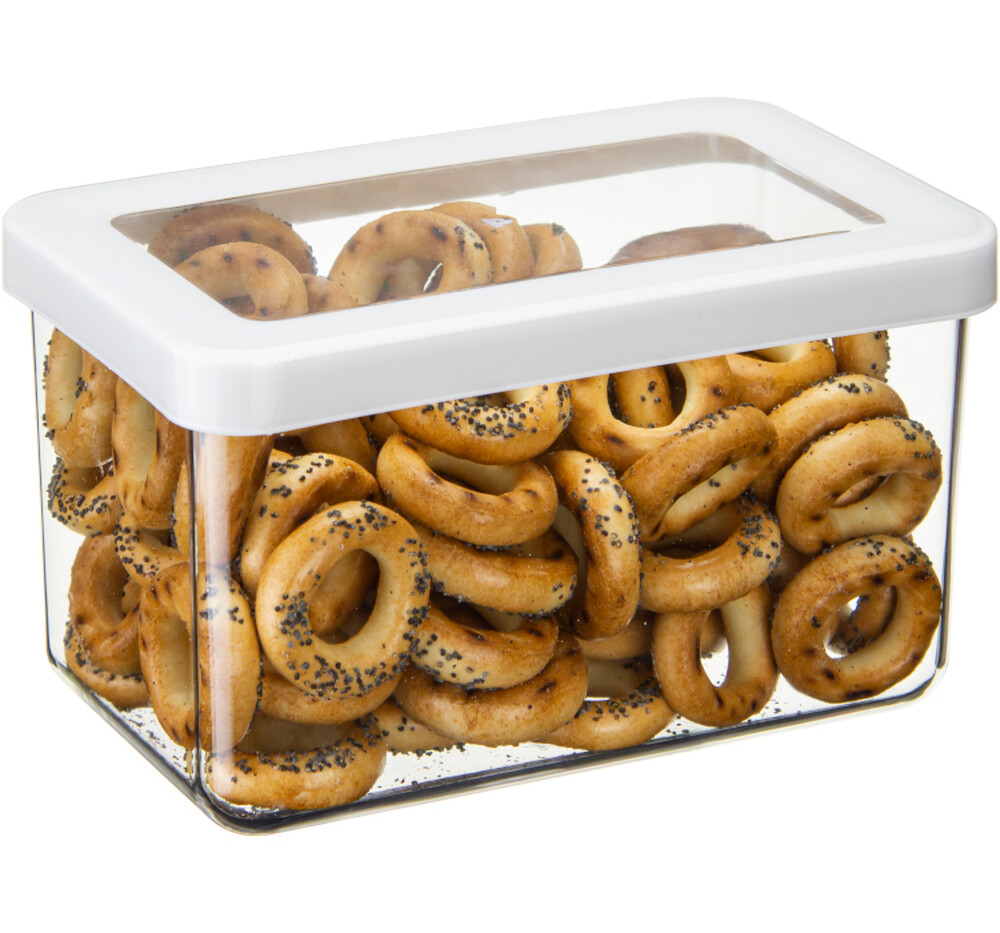 Емкость для сыпучих продуктов СТЕП 1,1 л 16*10*9,5см Белый ("М-пластика") (М 1296)