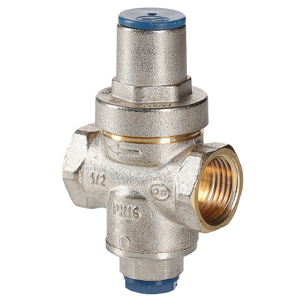 Редуктор давления поршневой SABO PN16, от 1 до 5,5 бара, 1/2" c выходом для подключения манометра, никель (аналог VT.088.N.0455SM) OR.232.N.04SM