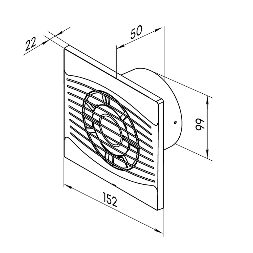 Вентилятор ZERNBERG 100 Kvarz (осевой, 14 Вт, 96 м3/ч)